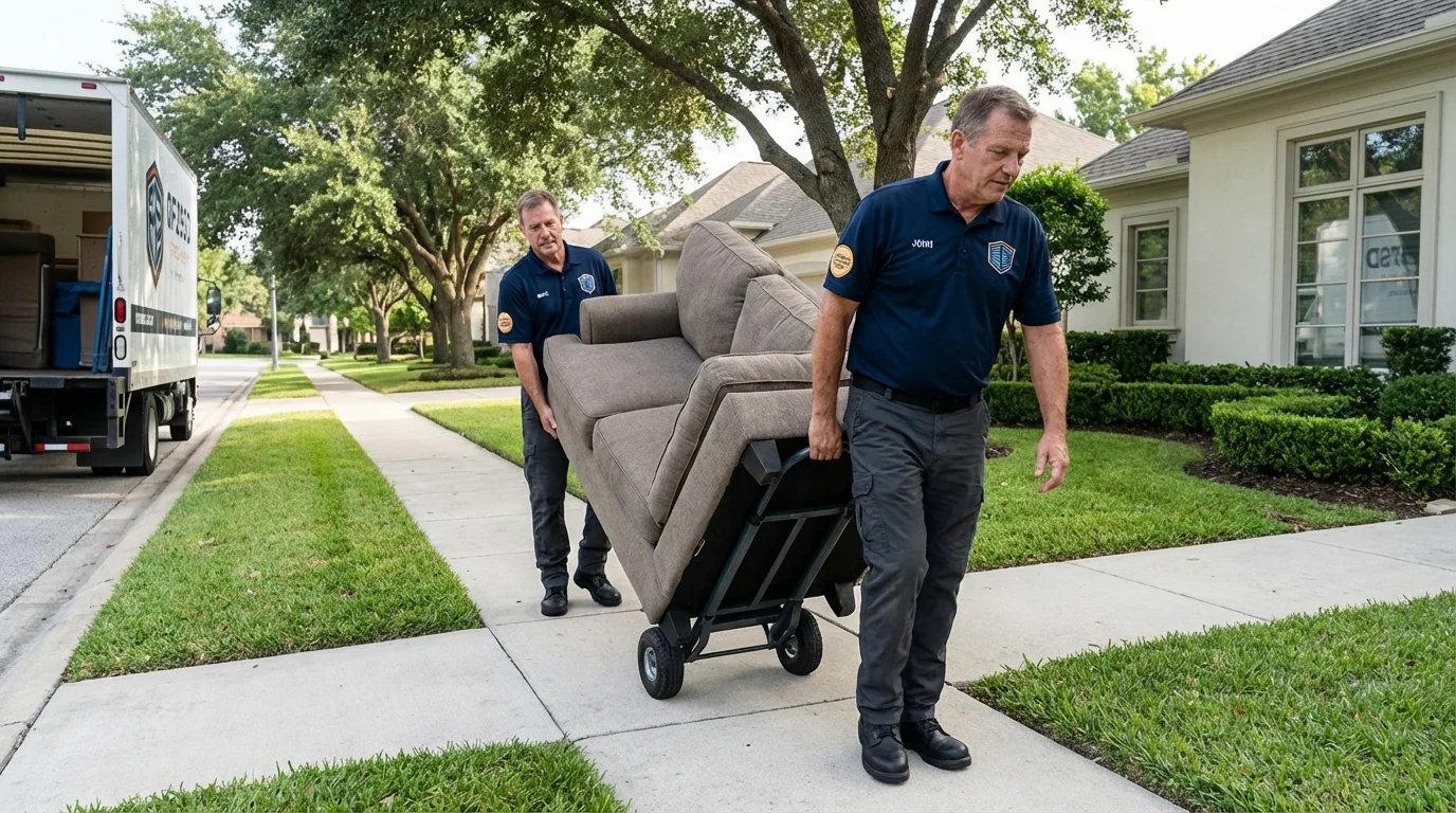 Local residential moving crew loading furniture in Churubusco, IN